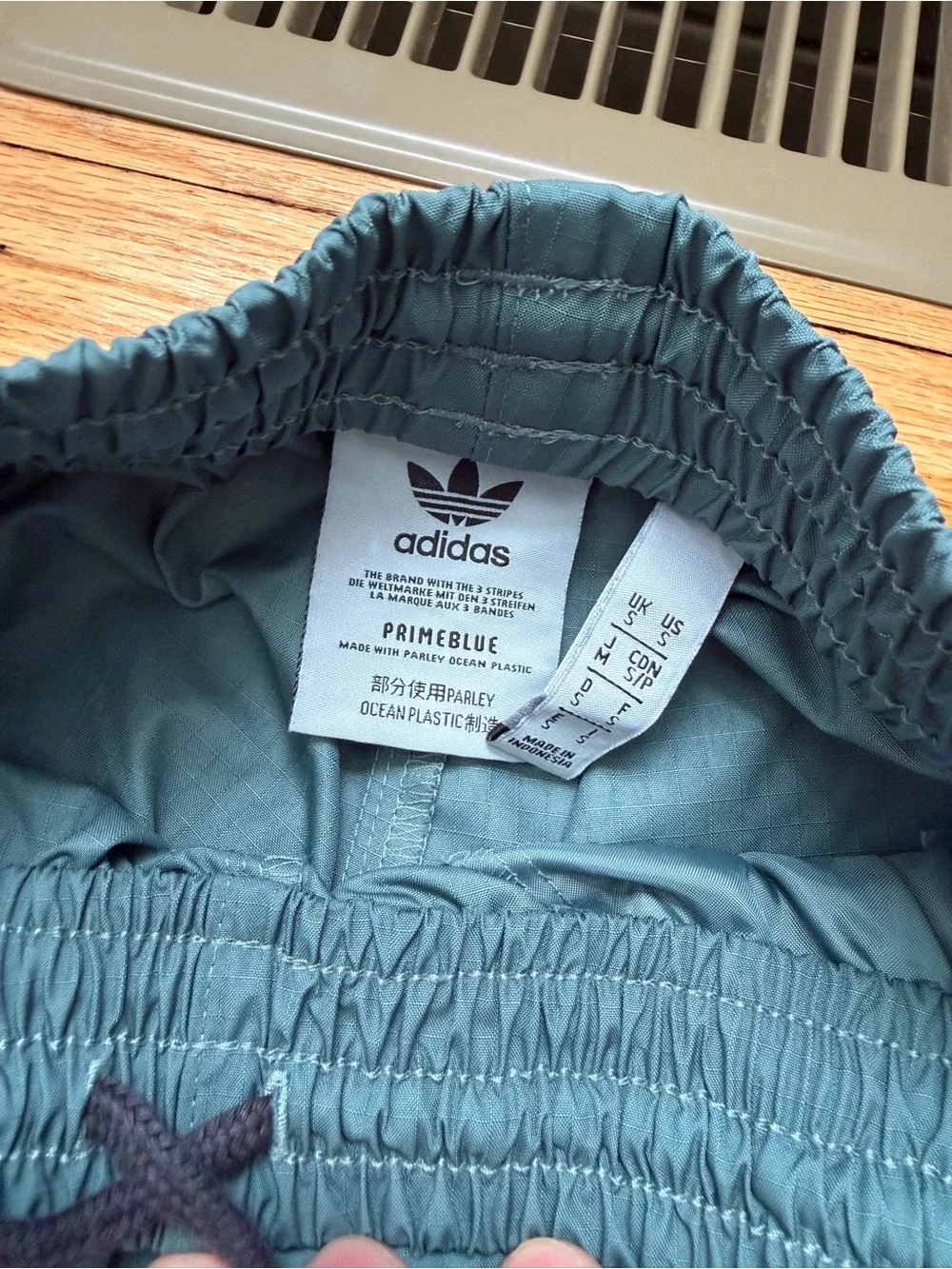 adidas Teal Green Cargo Track Pants with White Stripes